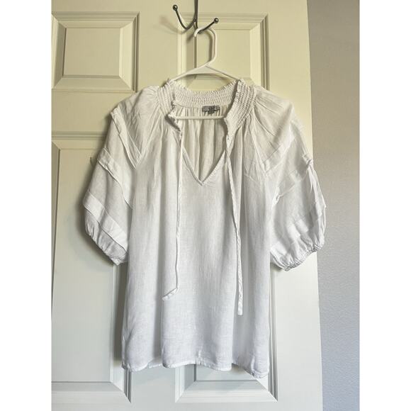 Rails Paris Linen Top in White -Small - Picture 9 of 13